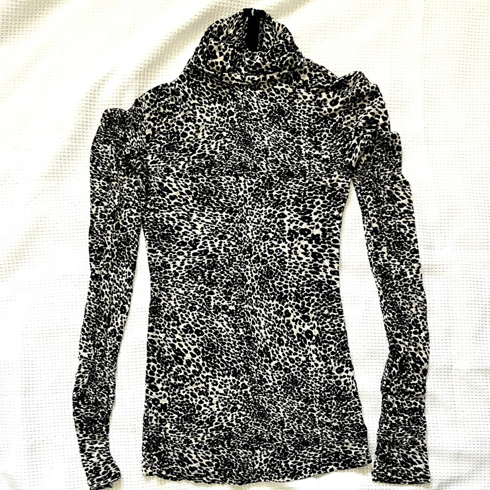 BCBG animal print mock neck